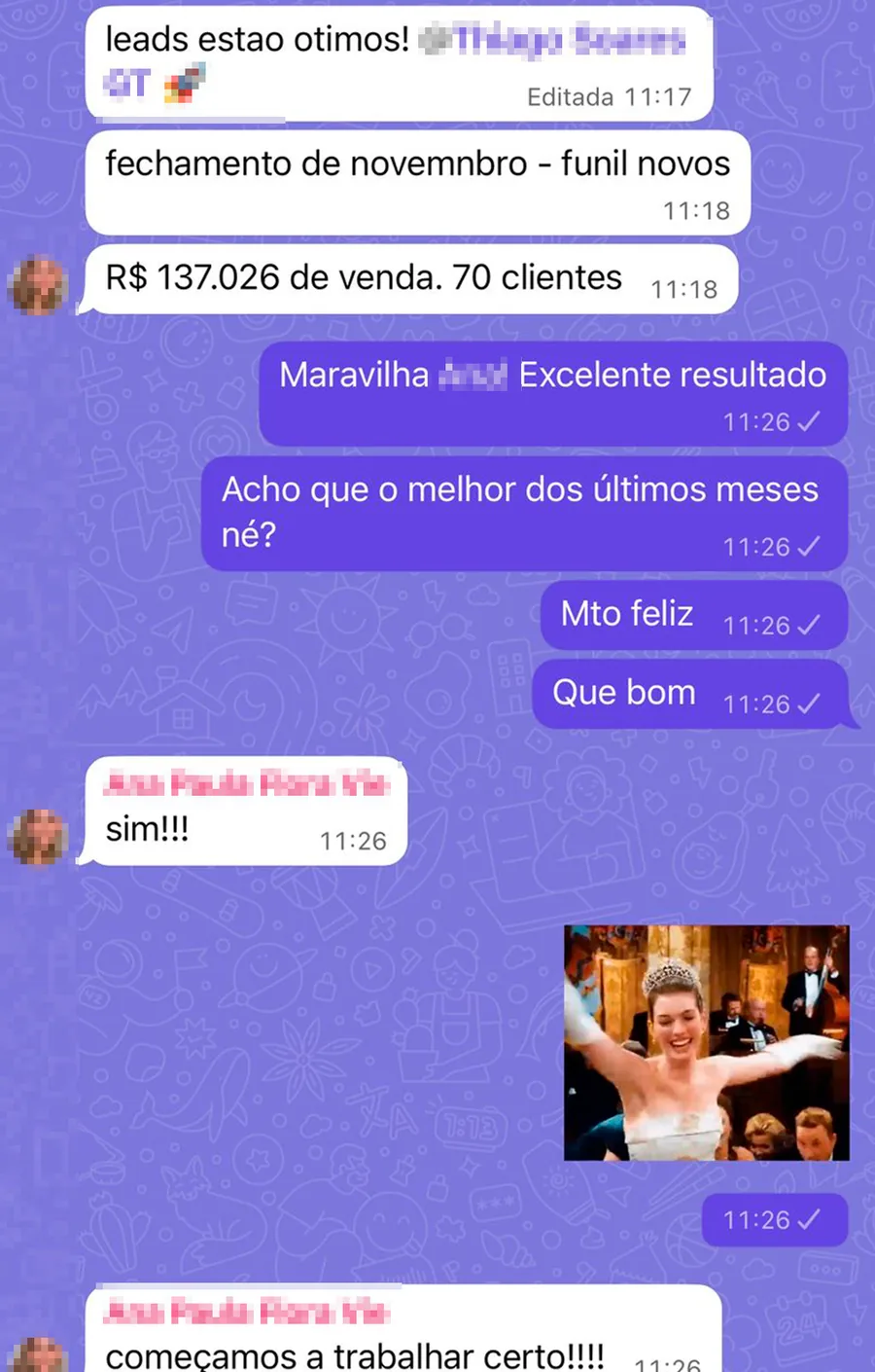 Depoimento WhatsApp - R$ 137.026 de venda